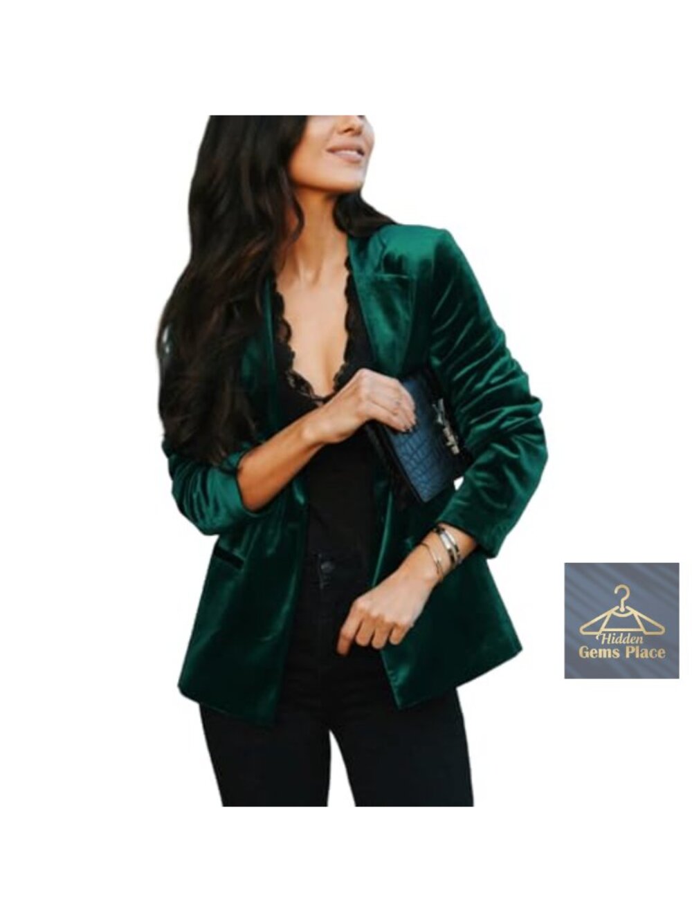 Women's Velvet Blazer Long Sleeve Button Notched Lapel Business Casual Coat